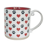 Cranston Pet Mug Dog Paw & Hearts