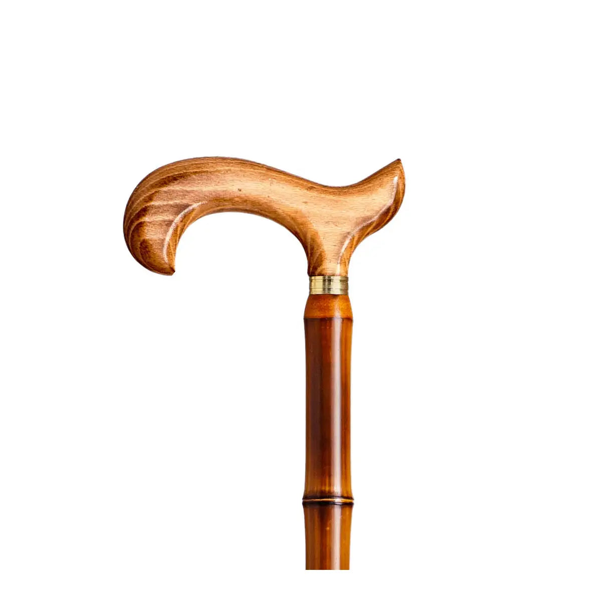 Walking stick with wooden hand Bamboo Cane