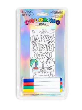 Living Royal - Coloring Socks Happy Birthday