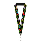 Buckle Down - Lanyard Classic TMNT Electric Expressions Black/Multi Neon
