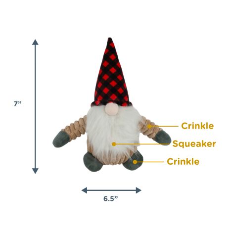 Tall Tails - Gnome Plush With Red & Black Hunter's Plaid Hat