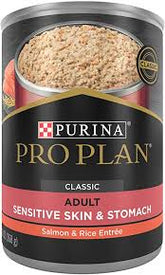 Purina Pro Plan - All Breeds, Adult Dog Classic Sensitive Skin & Stomach - Salmon & Rice Entree Canned Dog Food