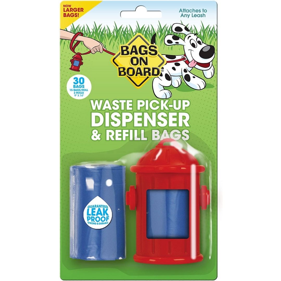 Bags on Board Fire Hydrant Style Dog Waste Bag Dispenser with 30 Refill Bags-Southern Agriculture
