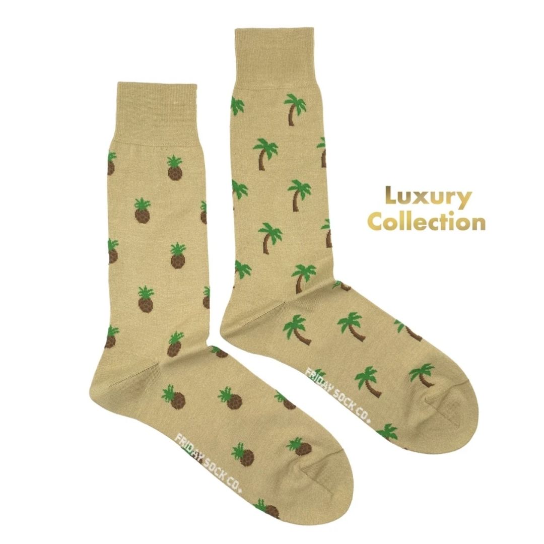 Men's Luxury Palm Tree & Pineapple Socks-Southern Agriculture