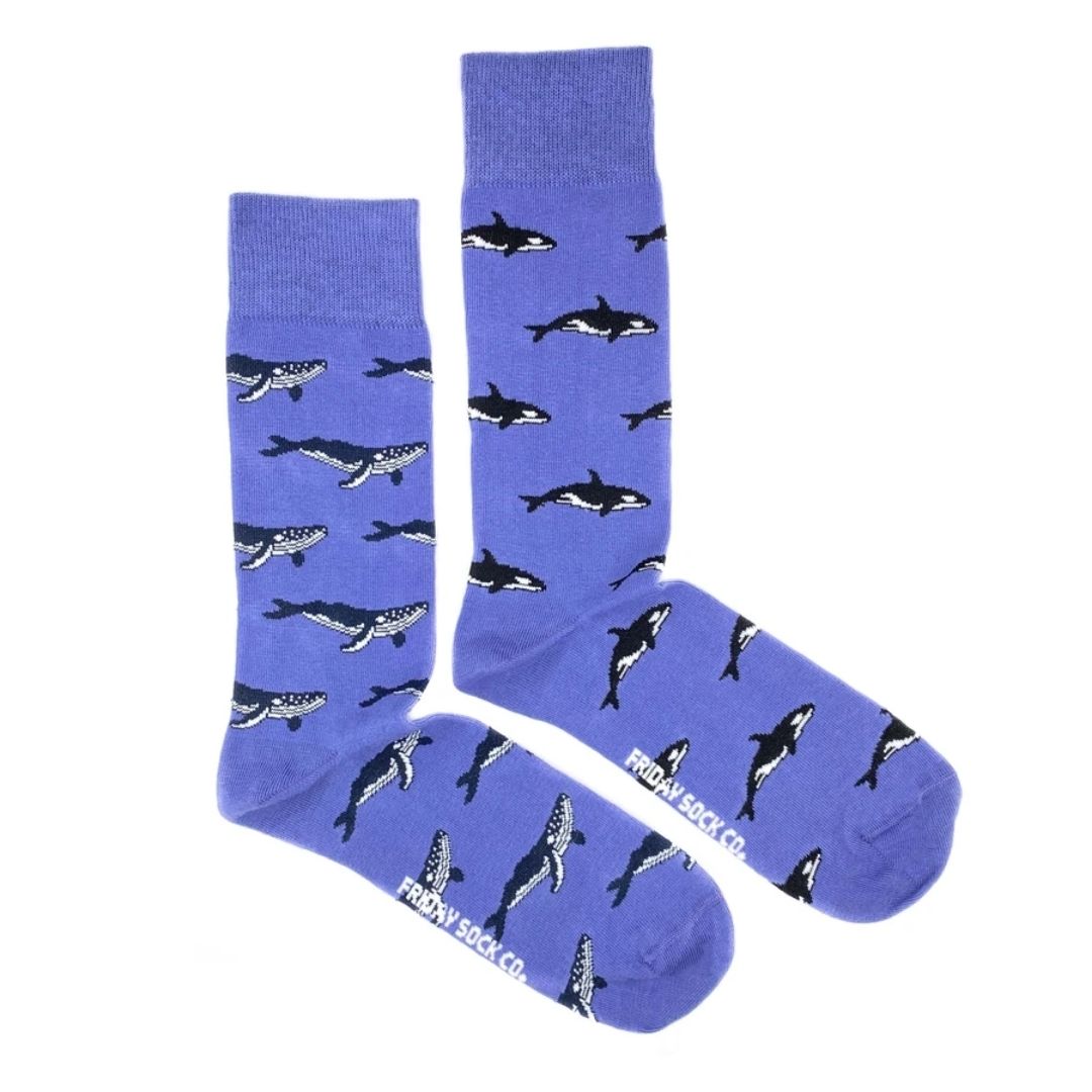 Men's Humpback Whale & Orca Socks-Southern Agriculture