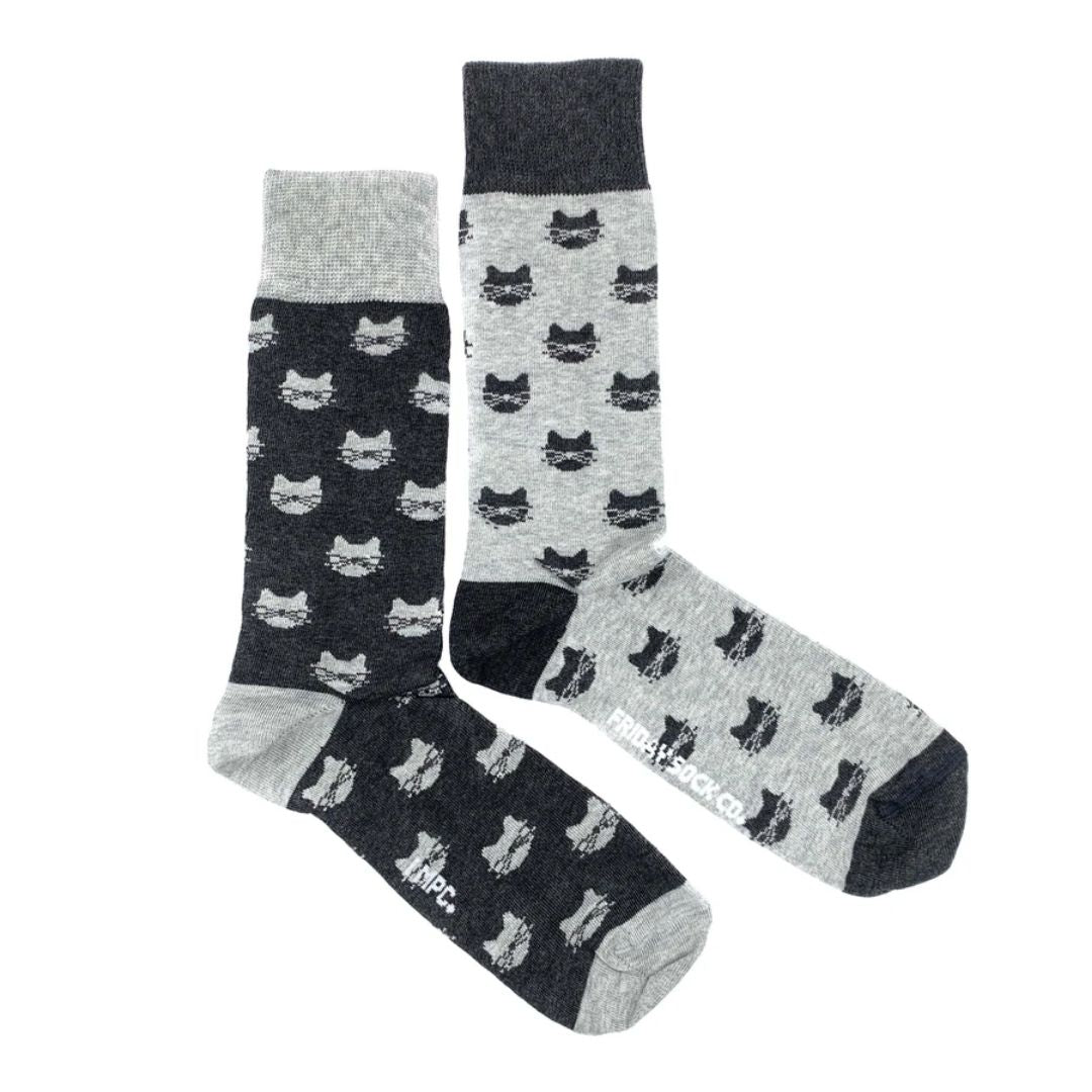 Inverted Grey Cat Socks-Southern Agriculture