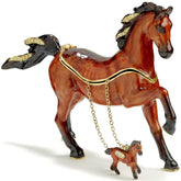 Kubla Crafts - Bejeweled Enamel Arabian Horse Box Jewelry & Necklaces-Southern Agriculture