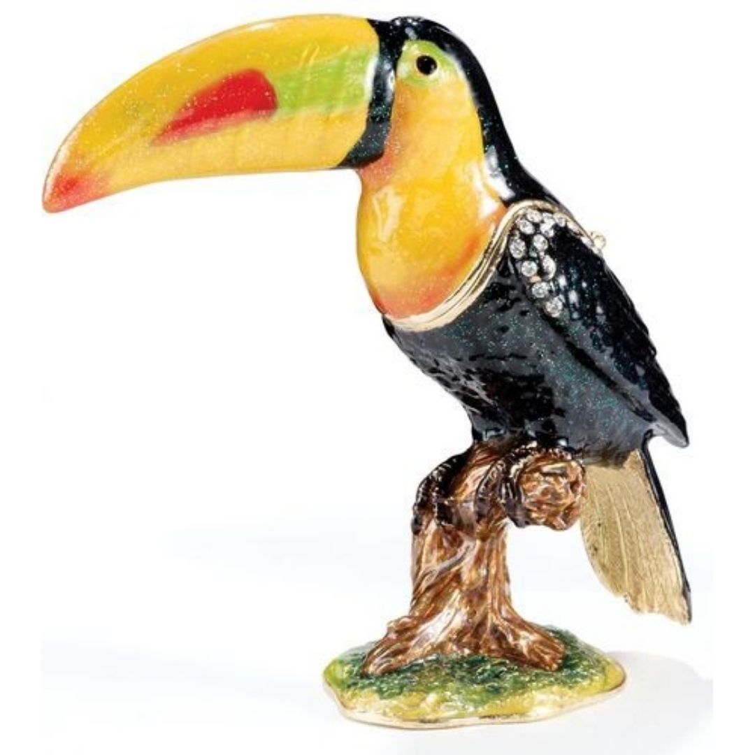 Kubla Crafts - Bejeweled Enamel Toucan Box Jewelry & Necklaces-Southern Agriculture