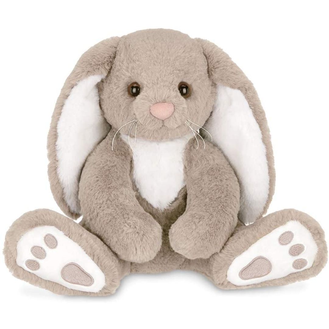 Bearington Collection - Boomer Plush Taupe and White Bunny Stuffed Animal Toys-Southern Agriculture