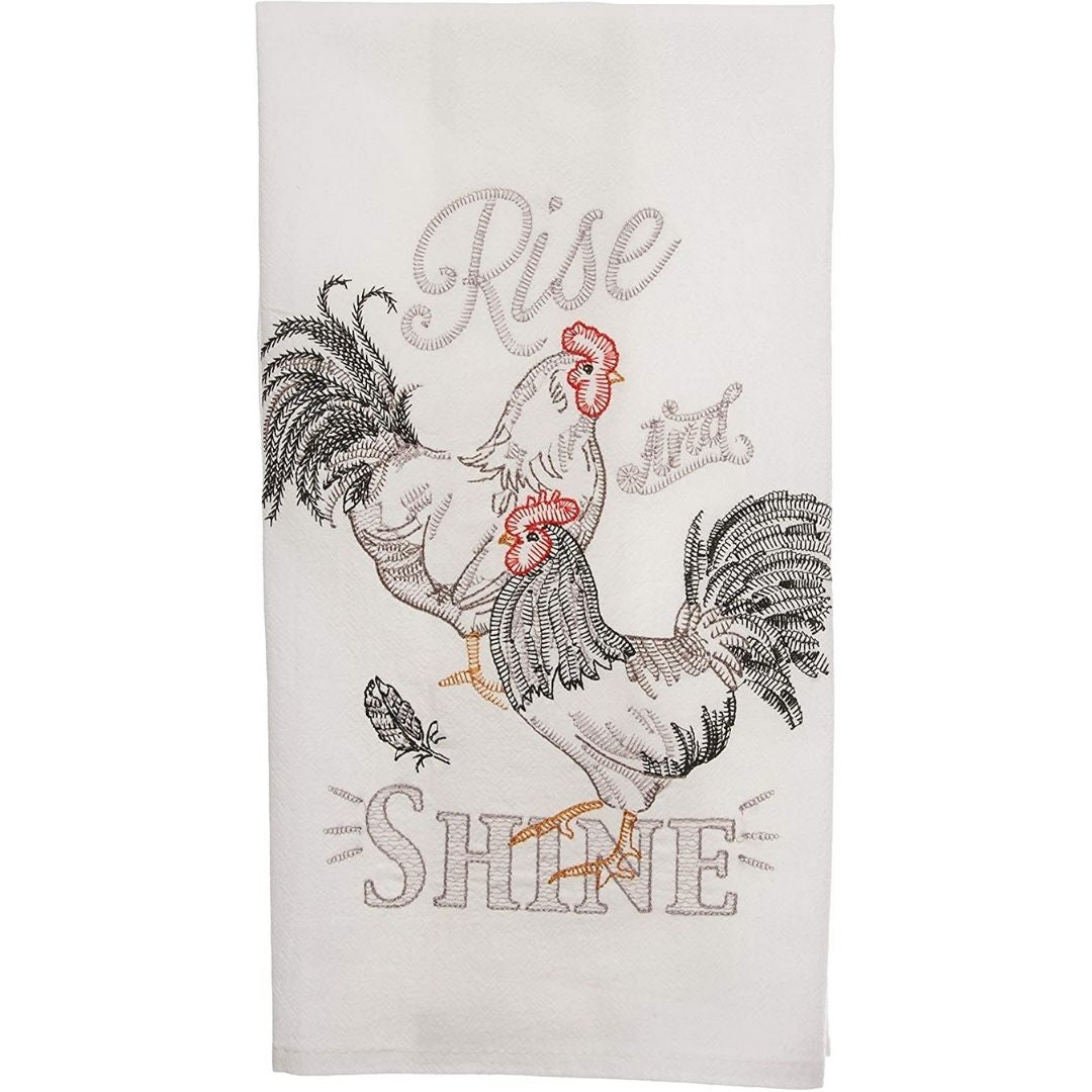 Kay Dee Designs - Farmer's Market Rooster Embroidered Flour Towel-Southern Agriculture