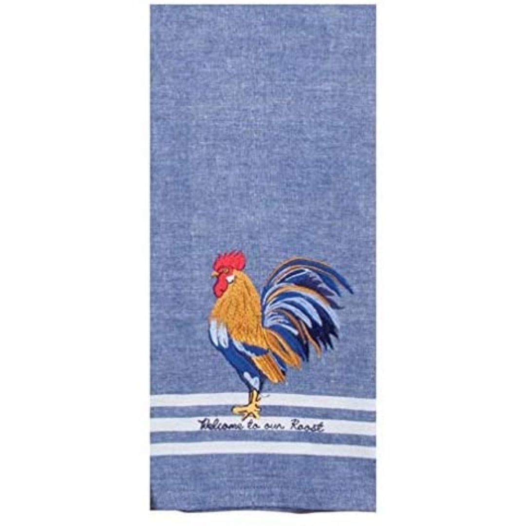 Kay Dee Designs - Bue Rooster Embroidered Tea Towel-Southern Agriculture
