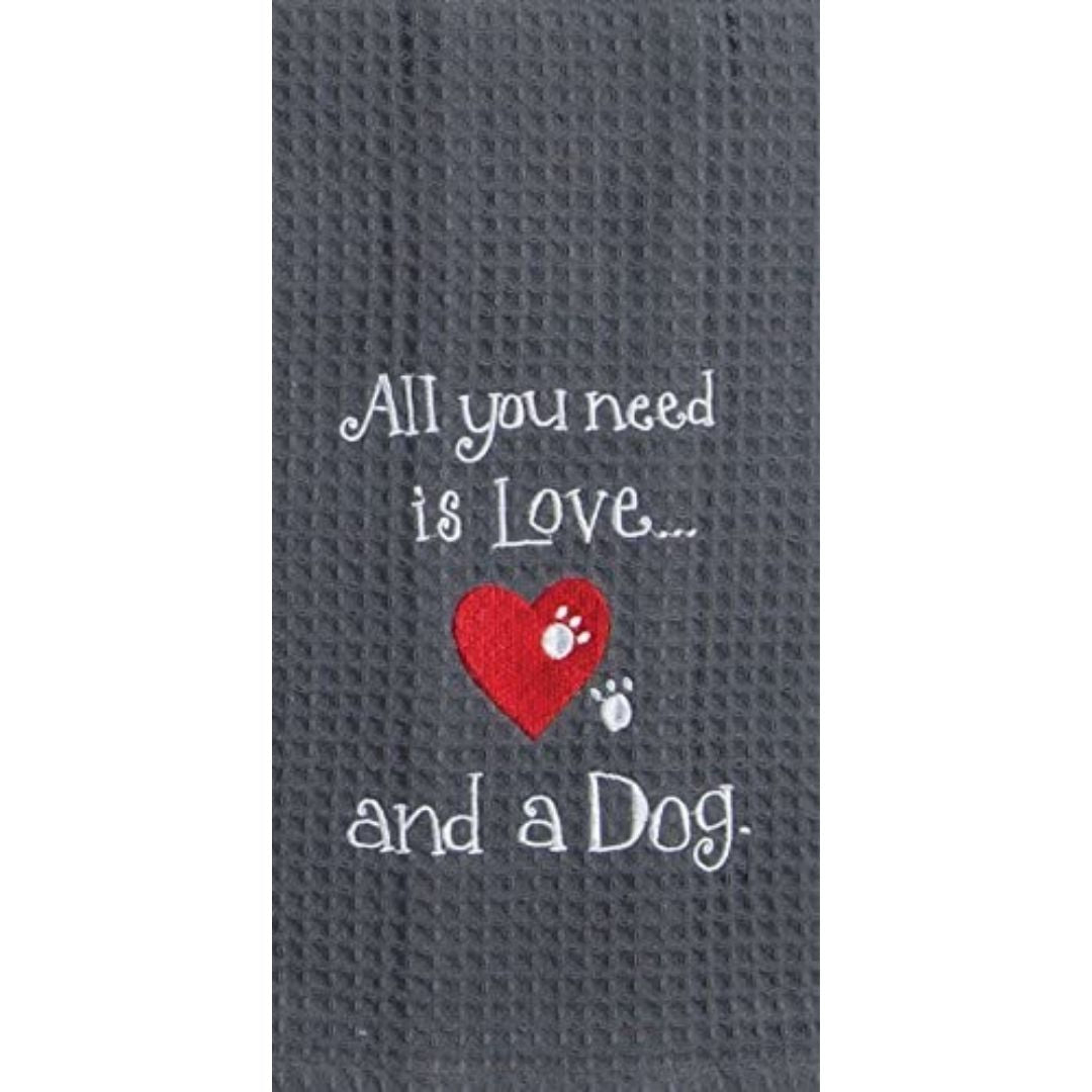 Kay Dee Designs - Need Dog Love Embroidered Waffle Towel-Southern Agriculture
