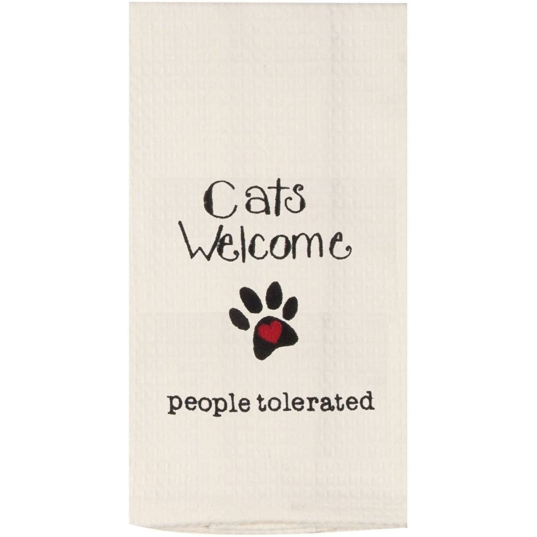 Kay Dee Designs - Cats Welcome Embroidered Waffle Towel-Southern Agriculture