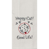 Kay Dee Designs - Happy Cat Embroidered Waffle Towel-Southern Agriculture