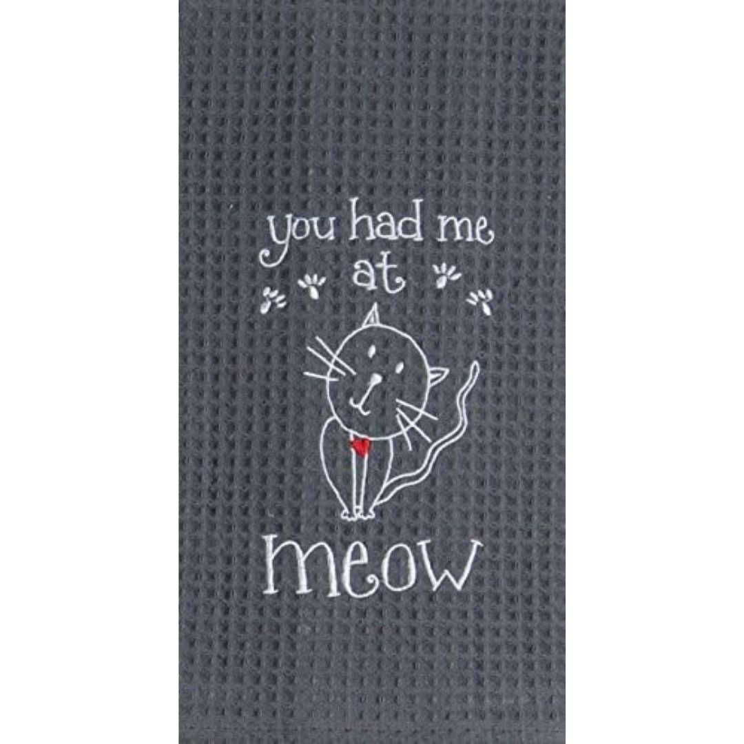 Kay Dee Designs - Meow Embroidered Waffle Towel-Southern Agriculture