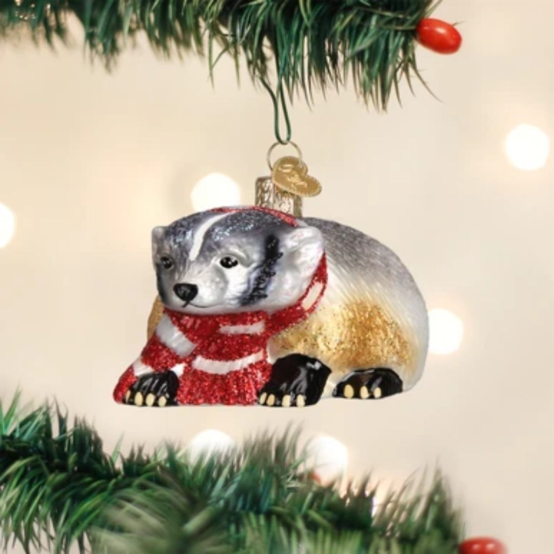 Old World Christmas - Badger Ornament-Southern Agriculture
