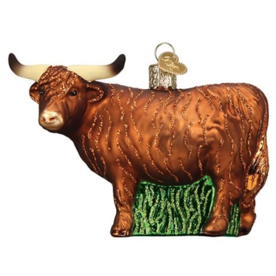 Old World Christmas - Highland Cow Christmas Ornament-Southern Agriculture