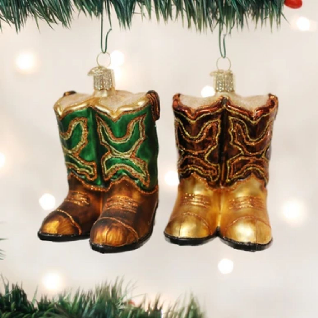 Old World Christmas - Pair Of Cowboy Boots Ornament-Southern Agriculture