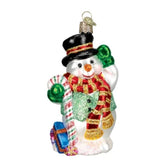 Old World Christmas - Candy Cane Snowman Ornament-Southern Agriculture