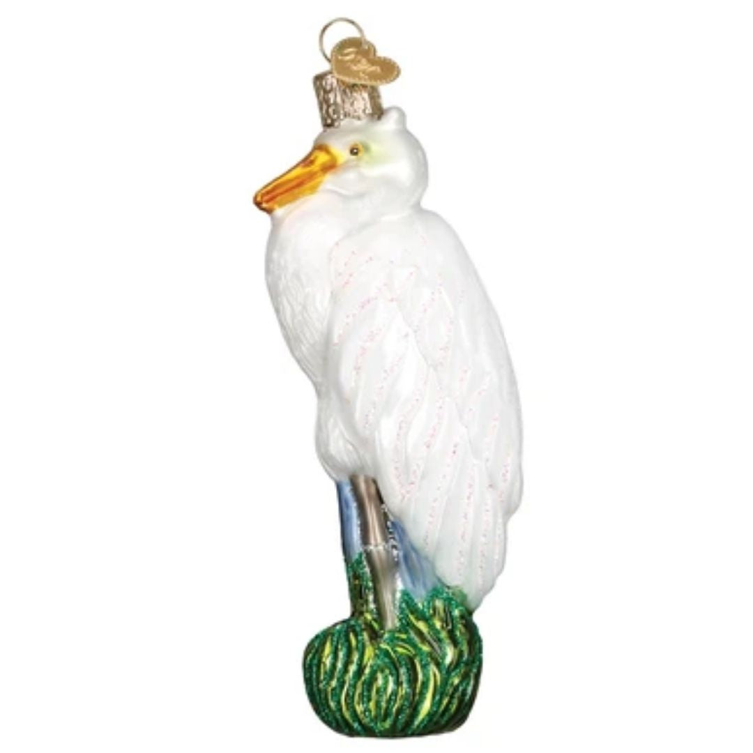 Old World Christmas - Great Egret Ornament-Southern Agriculture