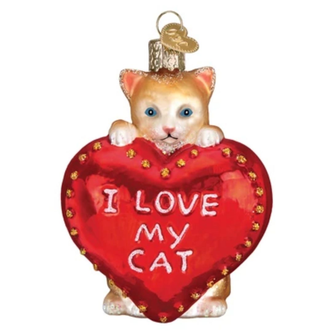Old World Christmas - I Love My Cat Ornament-Southern Agriculture