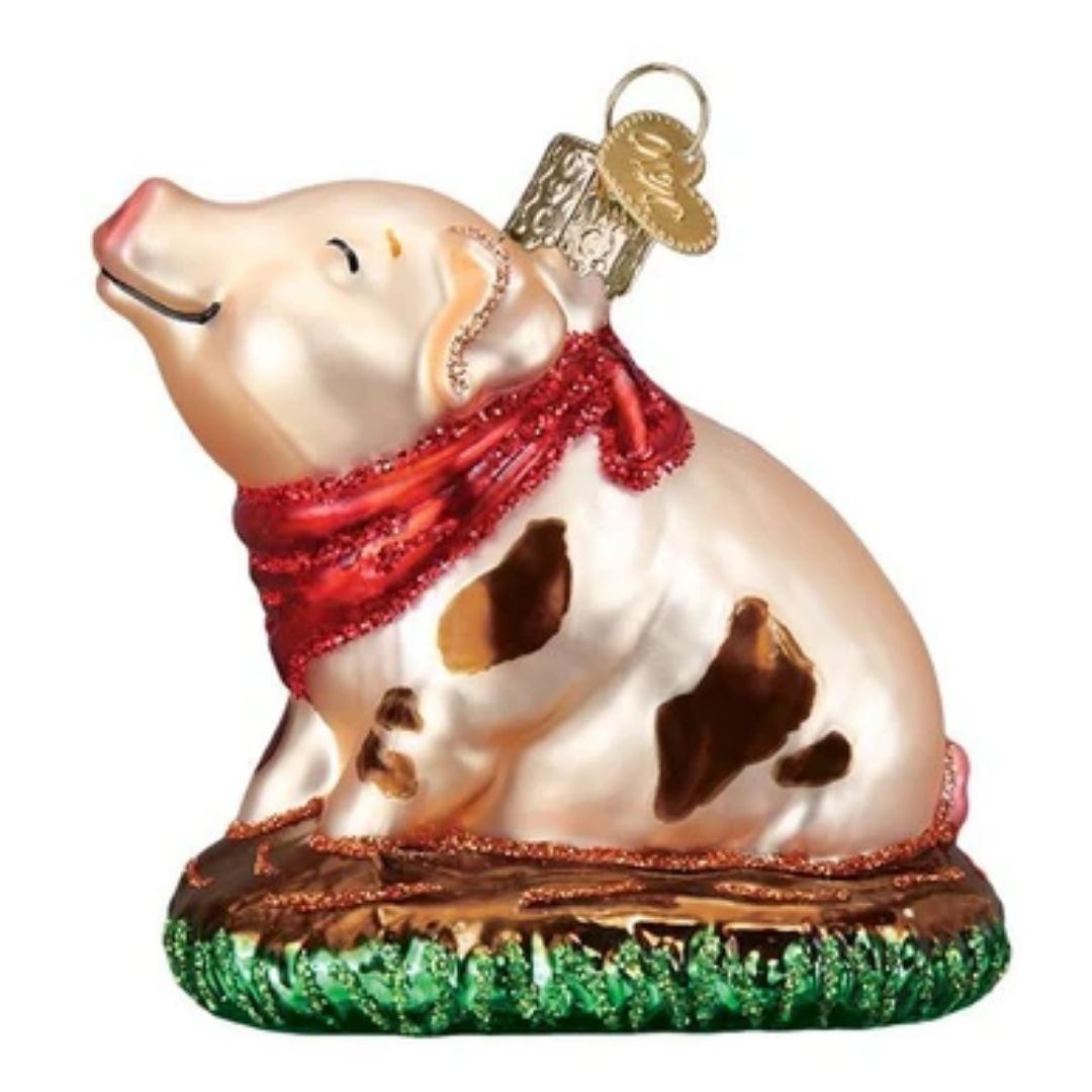 Old World Christmas - Piggy In The Puddle Ornament-Southern Agriculture