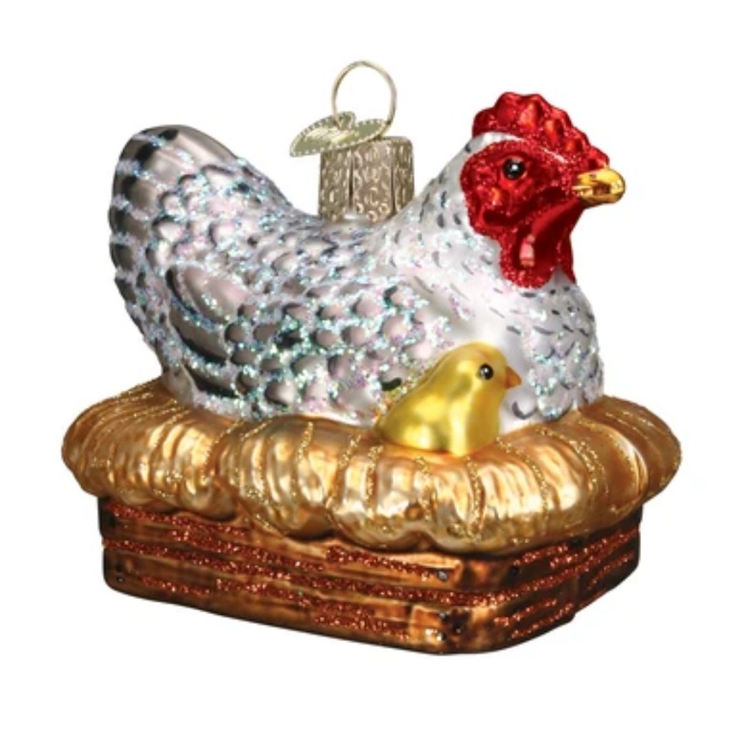 Old World Christmas - Hen On Nest Ornament-Southern Agriculture