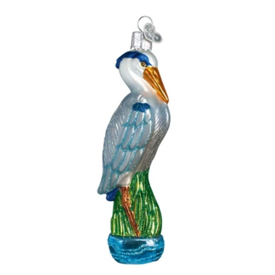 Old World Christmas - Great Blue Heron Ornament-Southern Agriculture