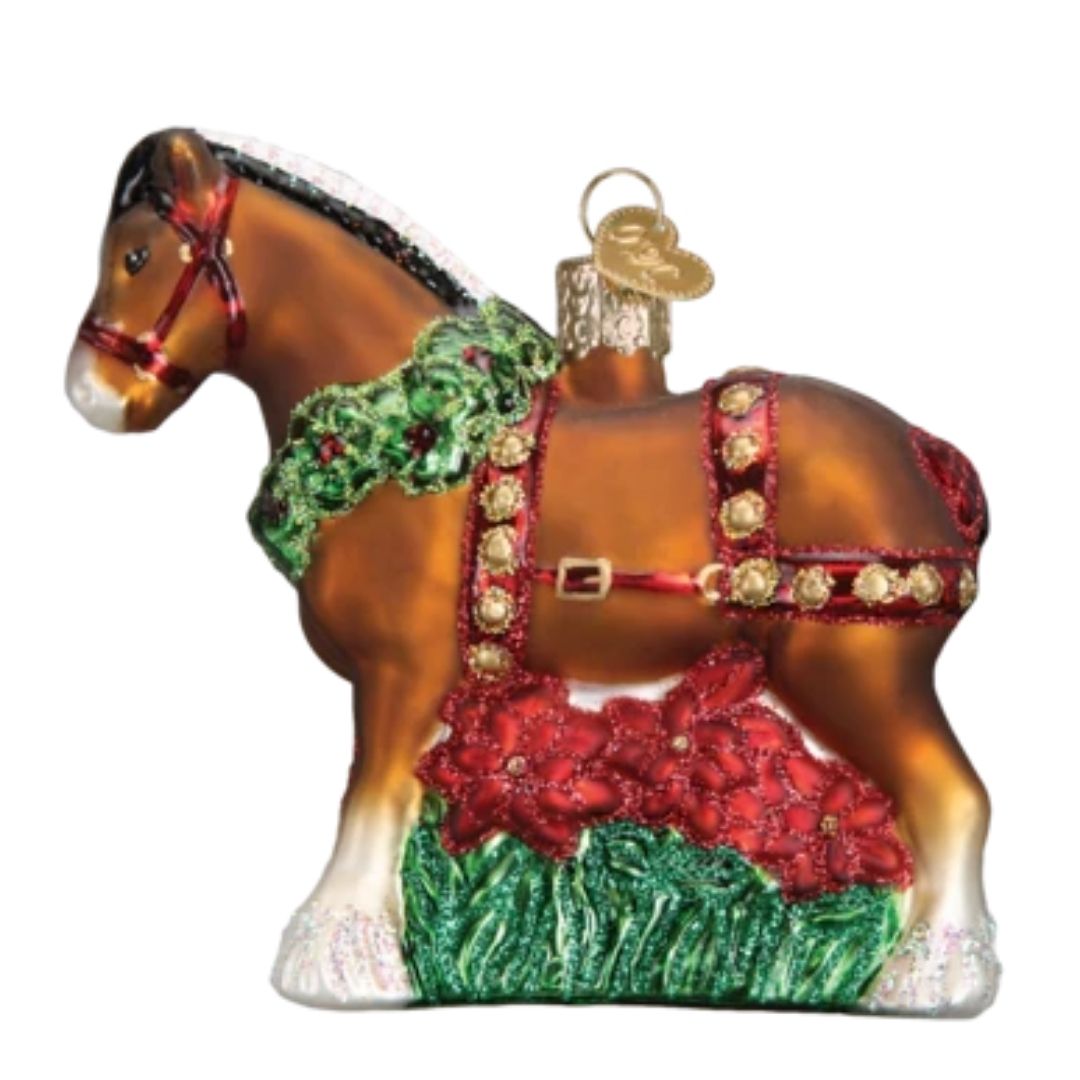 Old World Christmas - Holiday Clydesdale Ornament-Southern Agriculture