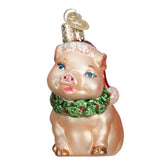 Old World Christmas - Holly Pig Ornament-Southern Agriculture