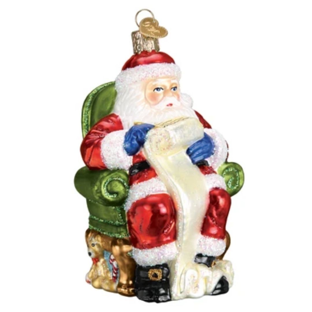 Old World Christmas - Santa Checking His List Ornament-Southern Agriculture