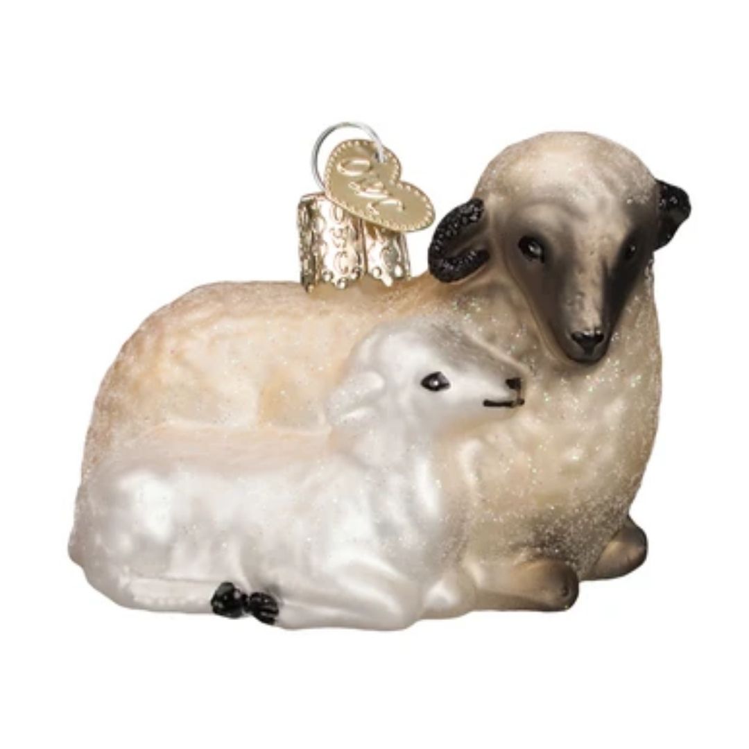 Old World Christmas - Sheep With Lamb Ornament-Southern Agriculture