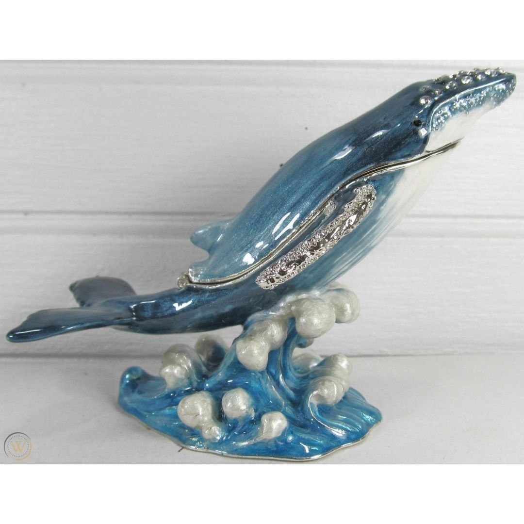 Kubla Crafts - Bejeweled Enamel Humpback Whale Box-Southern Agriculture