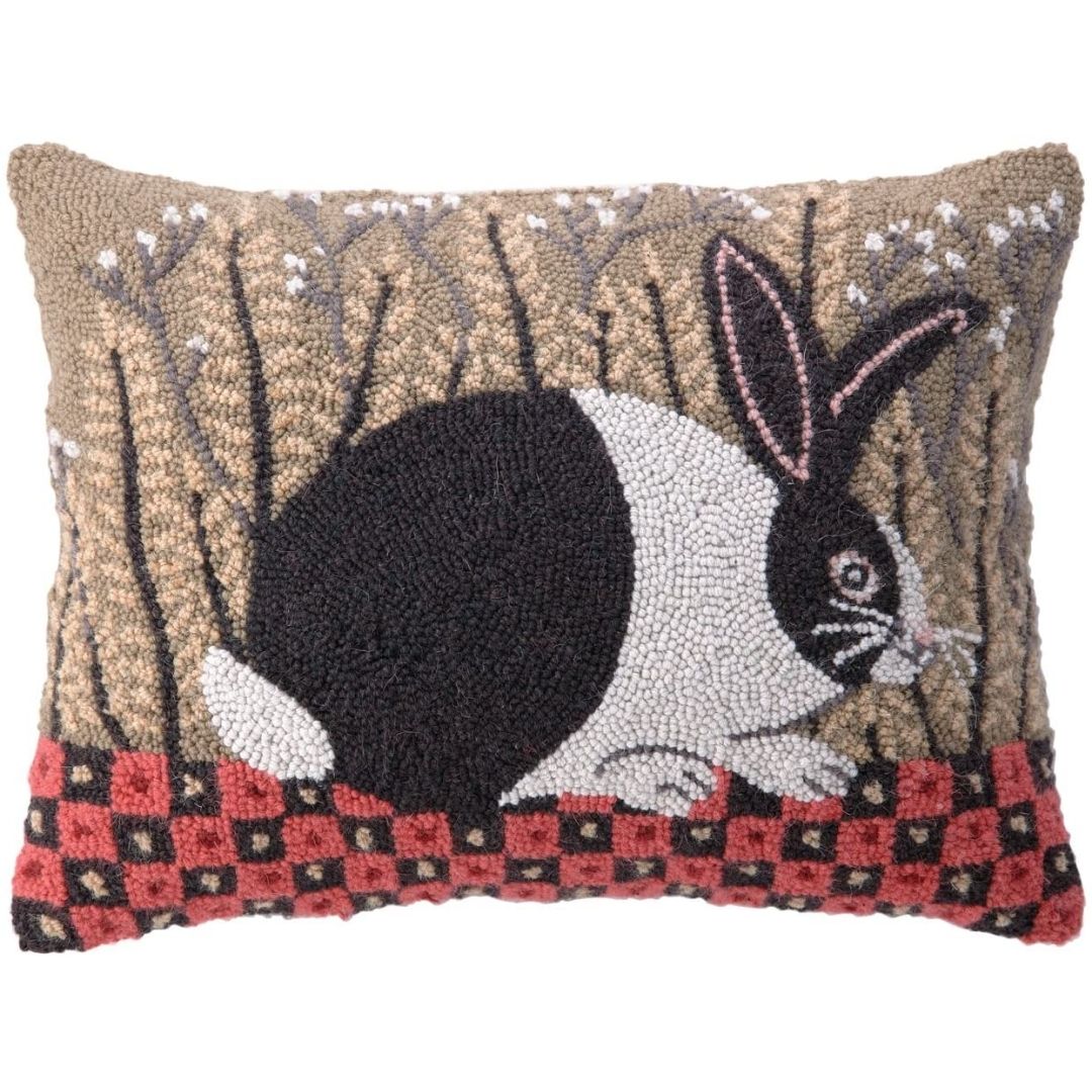 Checkerboard Bunny Hook Pillow by Peking Handicraft