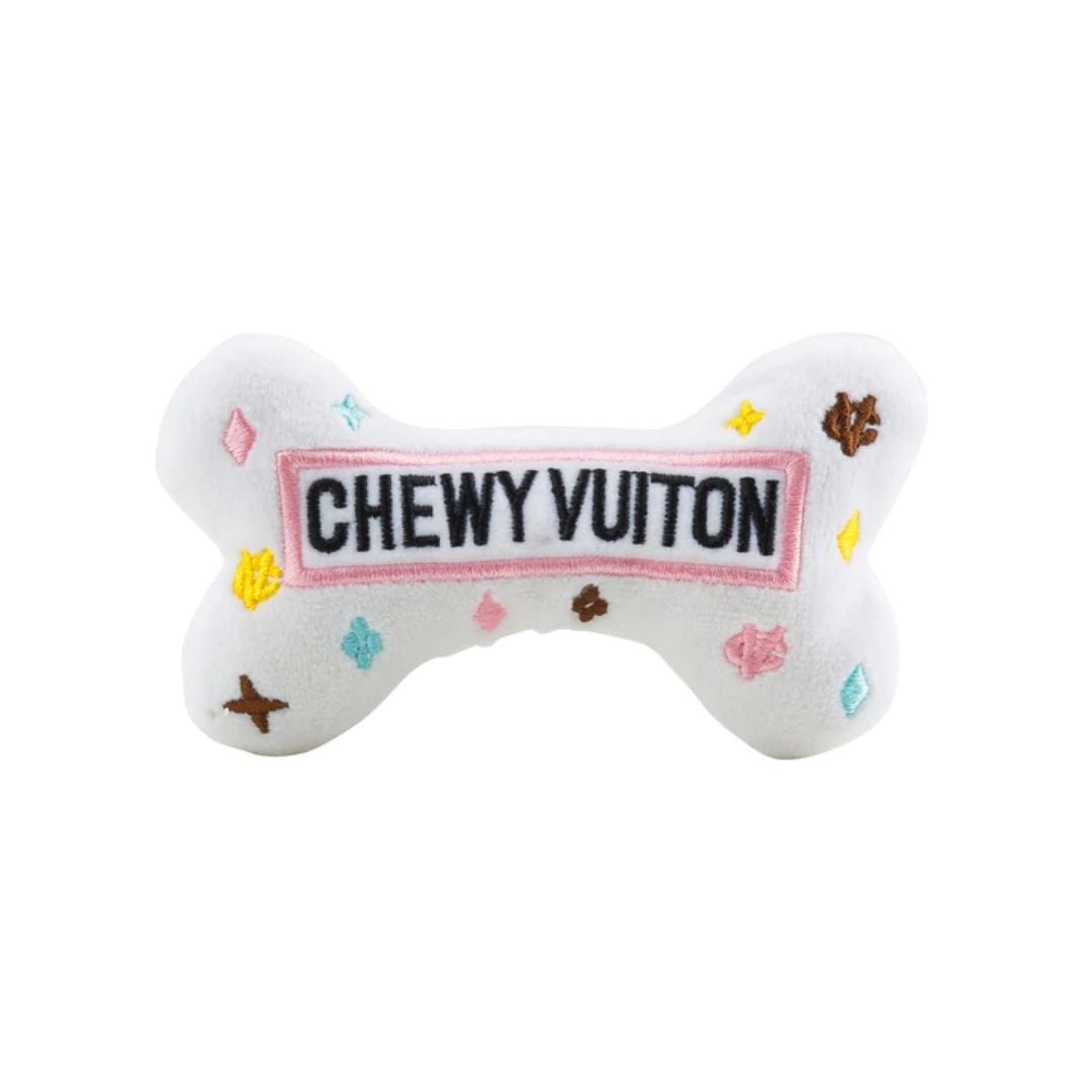 Haute Diggity Dog - White Chewy Vuiton Bone Dog Toy