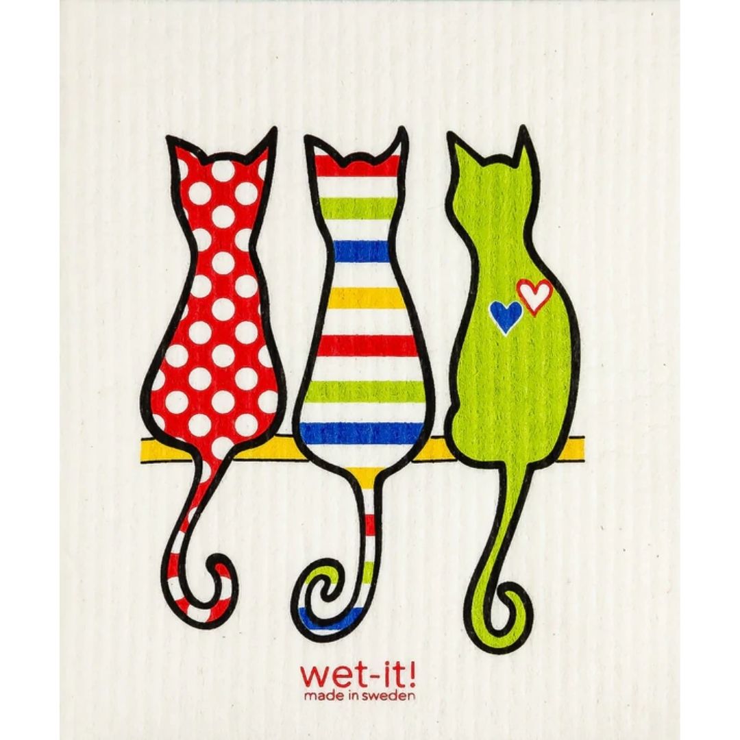 Wet-it! Cat Lover Multi Color Swedish Cloth