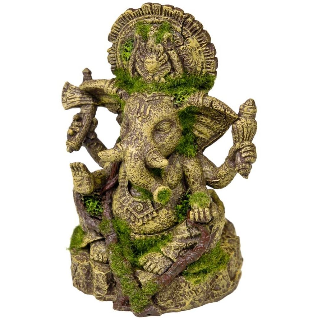 Ganesha Statue with Moss Fish Tank Ornament