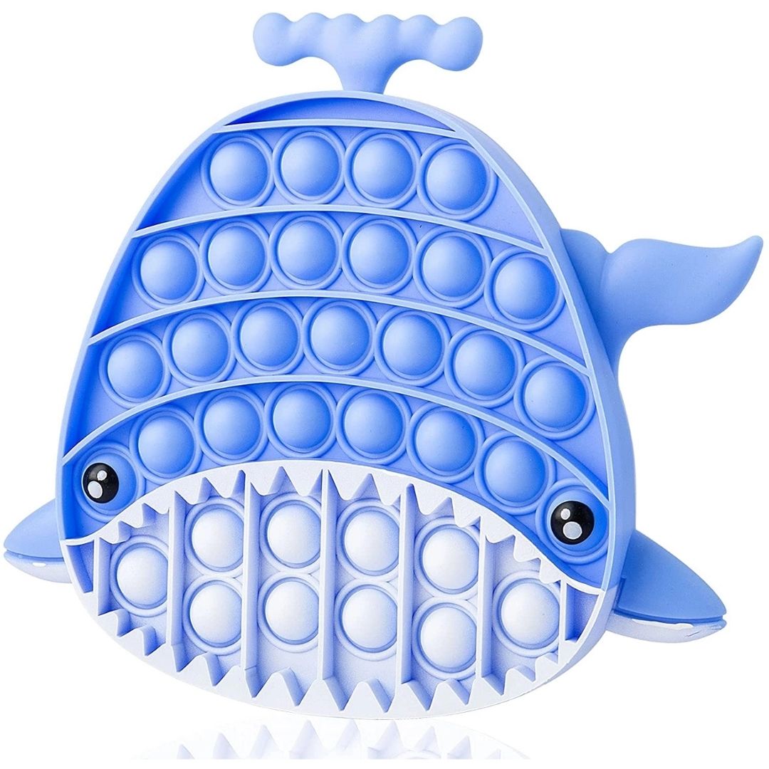 Blue & White Whale Popper Toy