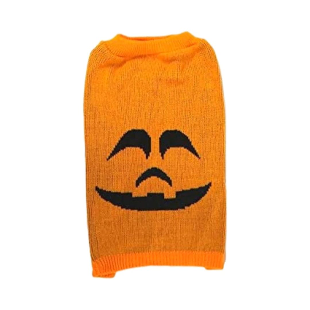 Midlee Pumpkin Face Dog Sweater