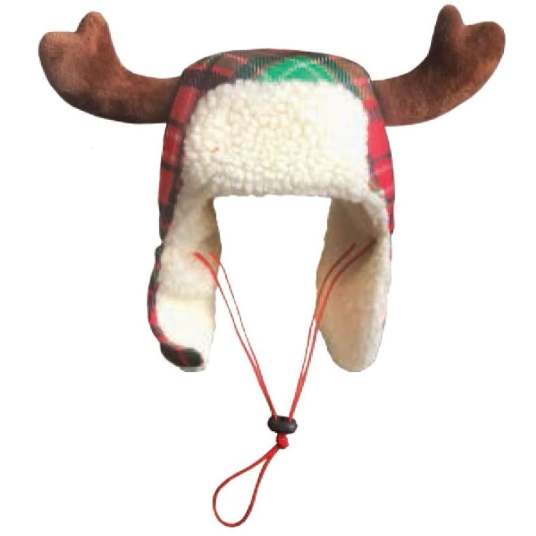 Huxley & Kent - Buffalo Plaid Hat with Antlers Snugfit