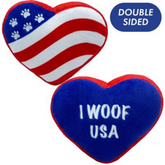 Lulubelles Patriotic Power Plush Dog Toy - Paws & Stripes Heart