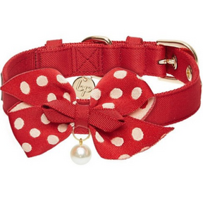 Blueberry Pet Most Coveted Dog Collar with Bowtie & Pearl