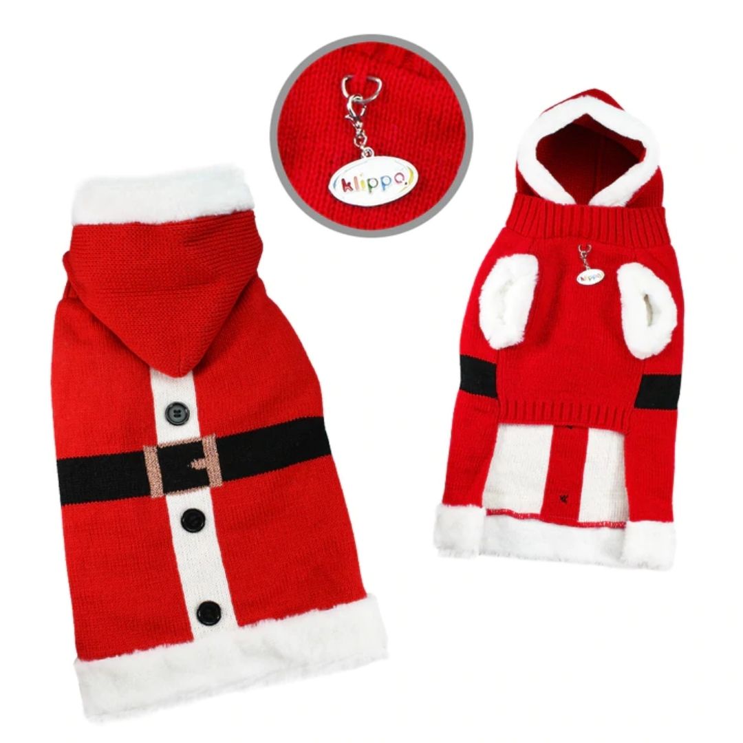 Klippo Santa Hooded Sweater with Soft Fur Trims
