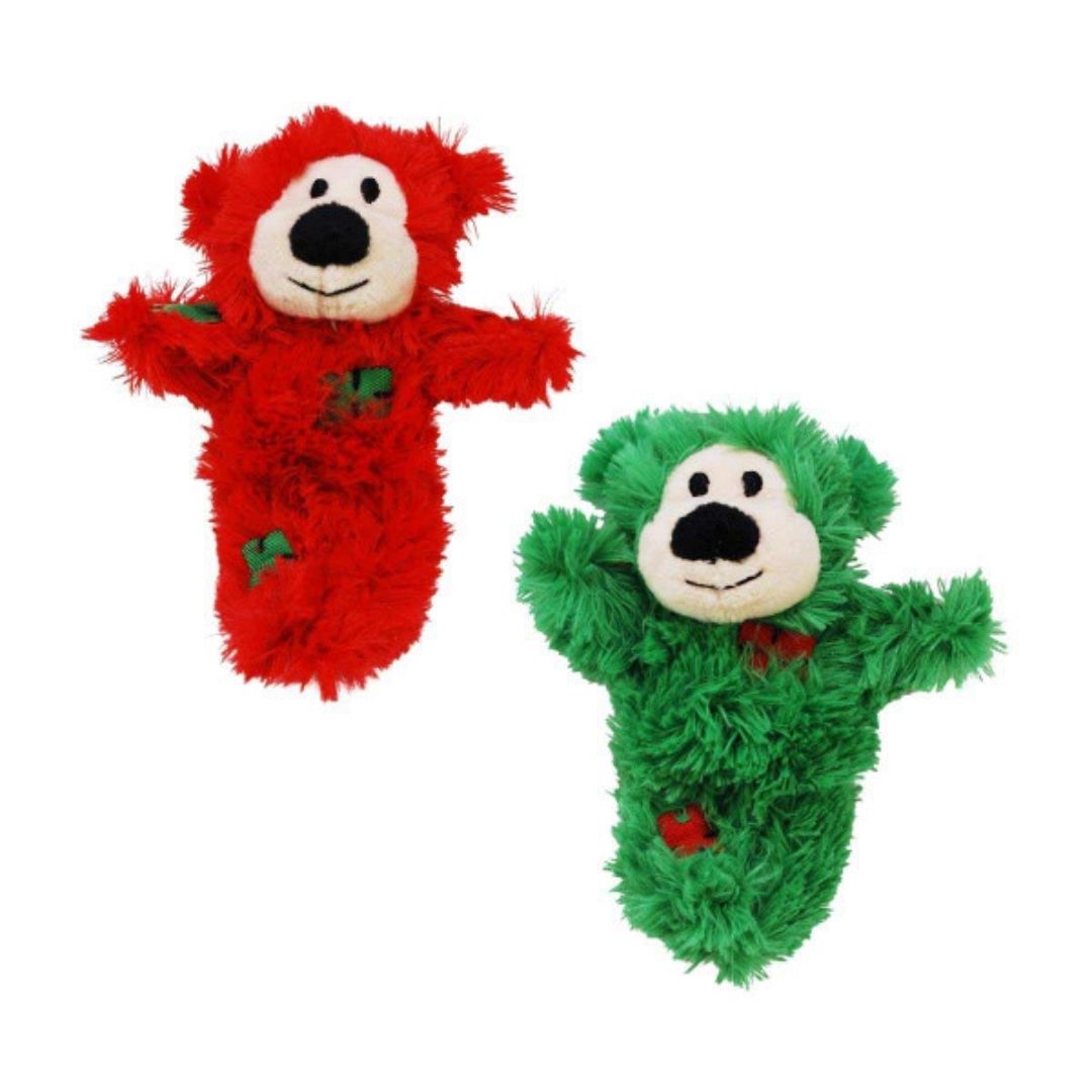 KONG Holiday Softies Patchwork Bear Cat Toy