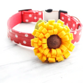 Mimi Green Dog Collar Sunflower Attachment