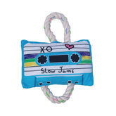 Cassette Tape Crinkle and Squeaky Plush Dog Toy