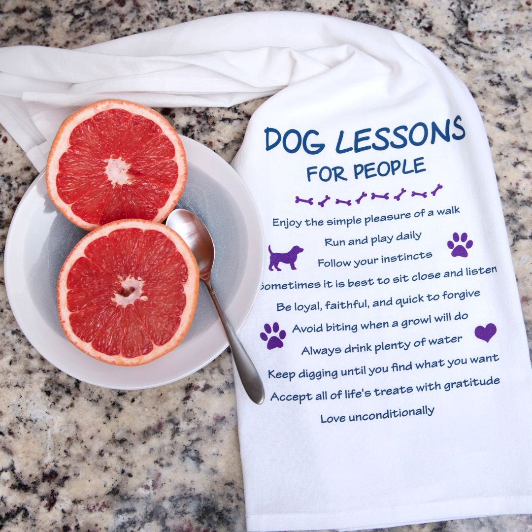 Dog Lessons Tea Towel