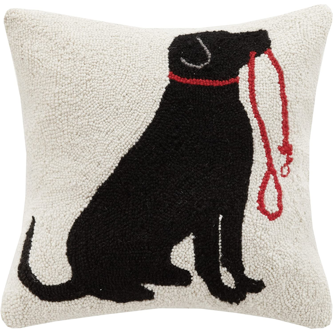 Peking HandiCraft Labrador with Leash Wool Pillow