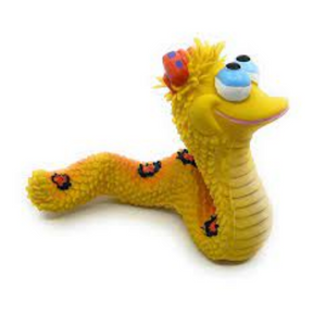 Smiley Snake Sensory Squeaky Rubber Dog Toy