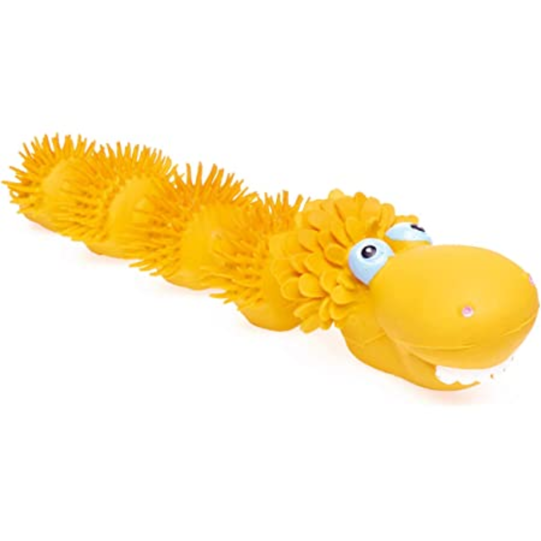 Smiley Snake Sensory Squeaky Rubber Dog Toy for Small & Medium Dogs  (Yellow) Natural Rubber (Latex) Lead Chemical-Free Complies with Same  Safety